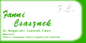 fanni csasznek business card